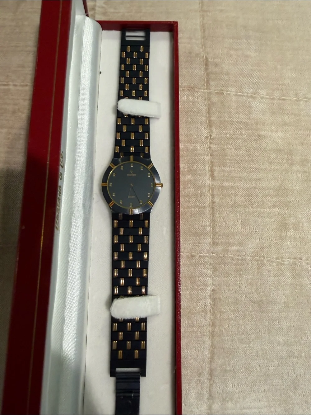Concord special edition black and gold watch